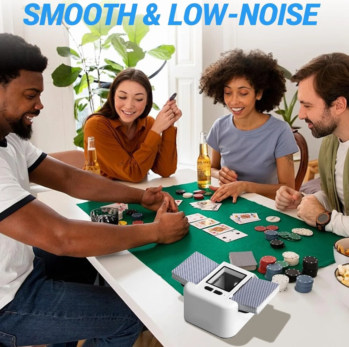 Miscelatore Automatico di Carte, Miscelatore Elettrico per 1-2 Mazzi di Carte, modalità Automatica e Manuale, Ricaricabile 2000 mAh, Portatile e Basso Rumore per Poker, Uno, Blackjack, Skip-BO