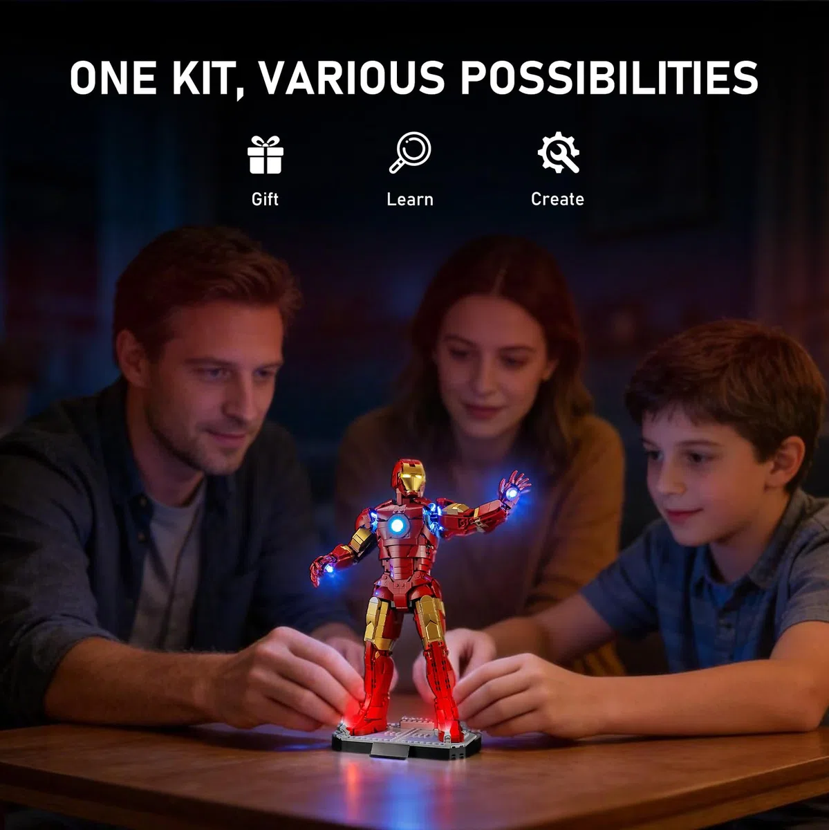BRIKSMAX Kit luci 2.0 compatibile con Lego Super Heroes Marvel Iron Man Mark 3 Collectors' Edition 76344 Set da costruzione - Kit di illuminazione a LED originale (solo accessori) per display, regali