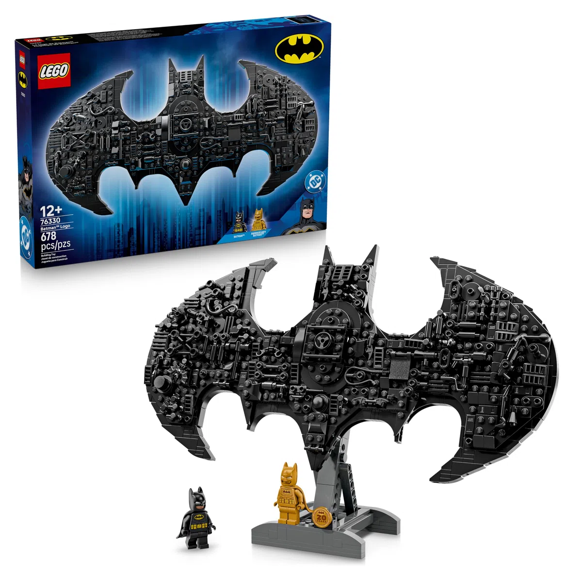 LEGO DC Logo di Batman - Giocattolo da Supereroi con 2 Minifigure da Collezione - Decorazione da Parete 3D Fai da Te o da Camera da Letto - Idea Regalo per Bambini da 12 Anni Fan del Film - 76330
