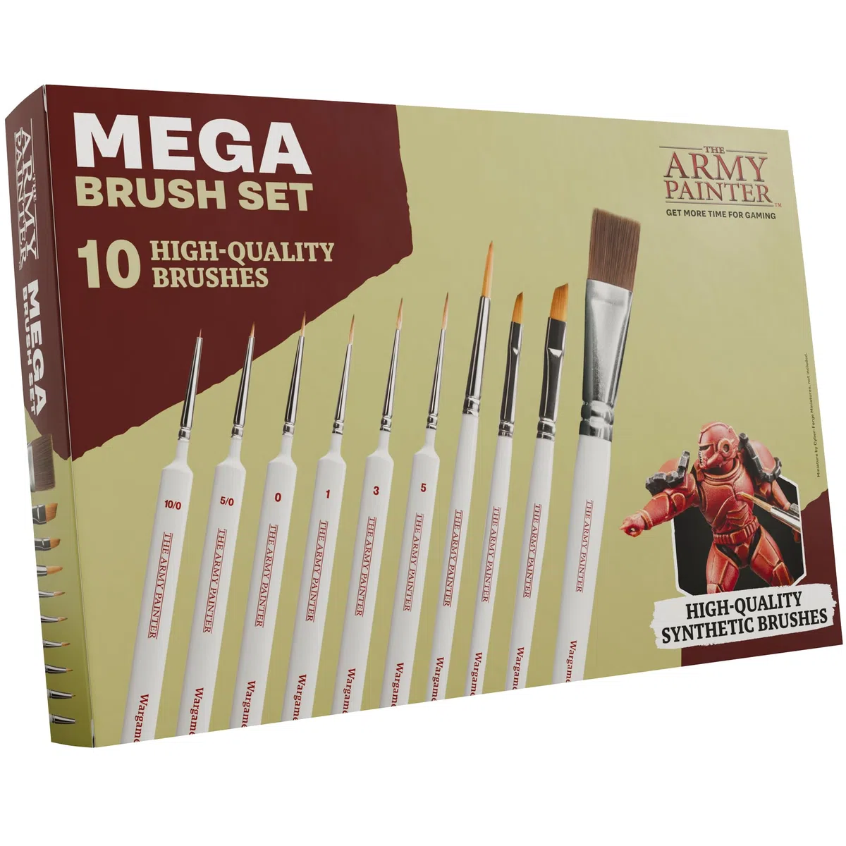 The Army Painter, Mega Brush Set, 10 Pennelli per Miniature Wargamer – 3 per Layering, 2 per Drybrushing, 3 per Dettaglio e 2 per Modelli Grandi