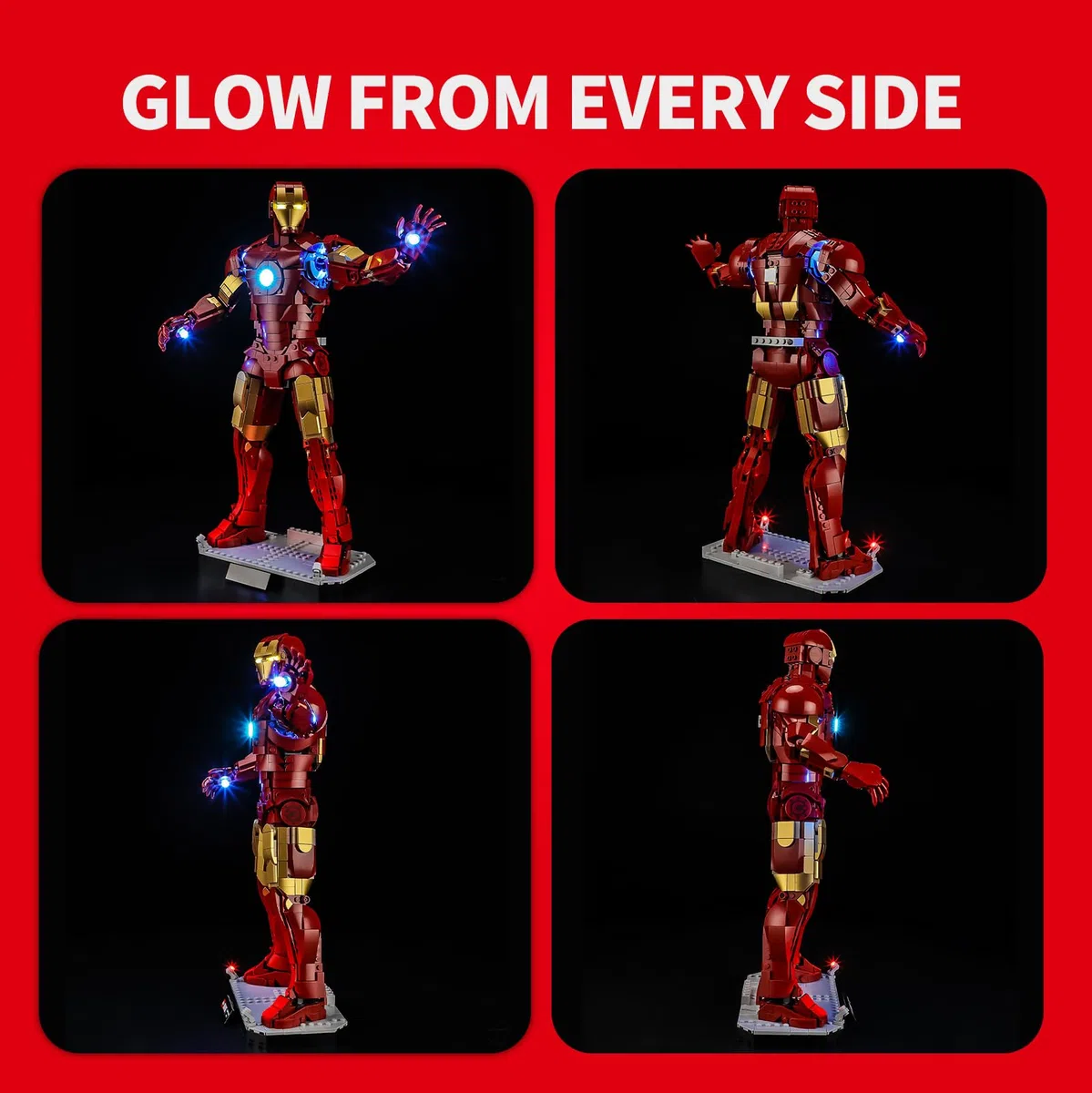 BRIKSMAX Kit luci 2.0 compatibile con Lego Super Heroes Marvel Iron Man Mark 3 Collectors' Edition 76344 Set da costruzione - Kit di illuminazione a LED originale (solo accessori) per display, regali