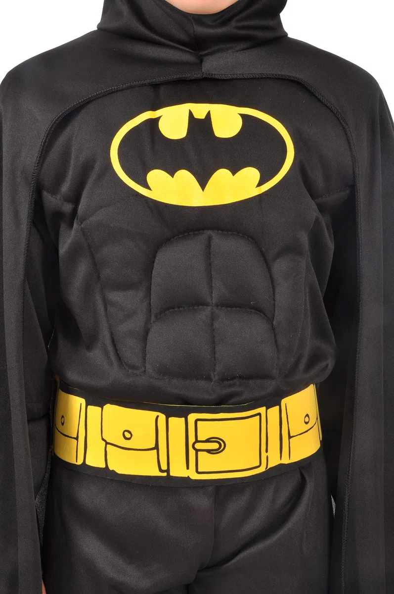 Ciao- Batman costume travestimento bambino originale DC Comics con muscoli imbottiti