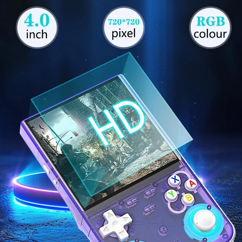 R36 Ultra 2025 – Schermo HD 4", 20.000 Giochis Classici, Joystick 3D LED 7 Colori, Console Retrò Portatile Emulatore Compatibiles PS1/PSP/GBA, WiFi e HDMI
