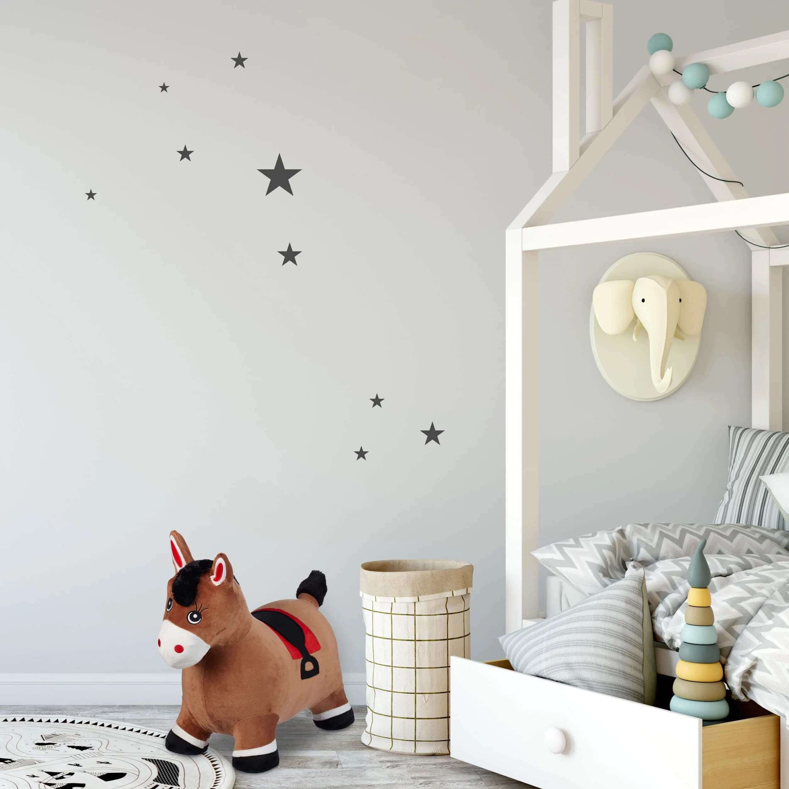 Relaxdays Cavallo Gonfiabile per Bambini da 3 Anni, Animale Saltellante, Regge 50 kg, BPA-Free, Pompa Manuale, Marrone