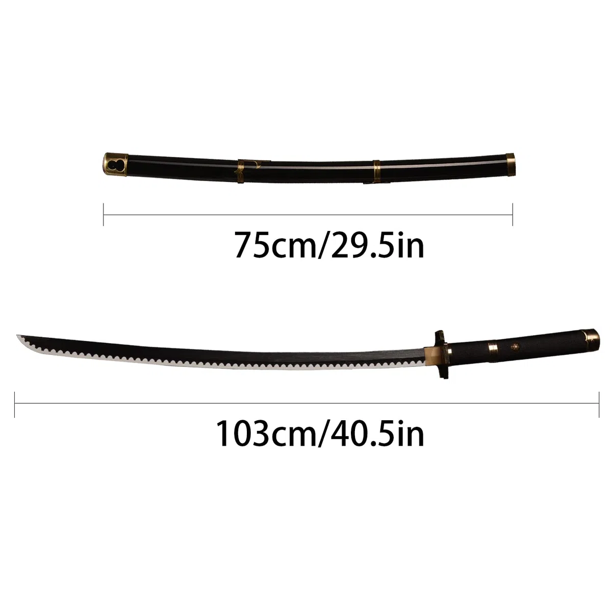 kljhld Spada Cosplay di bambù Anime Spada, Spada Roronoa Zoro Katana Spada Yubashiri Spada Katana 103 cm/40 Pollici