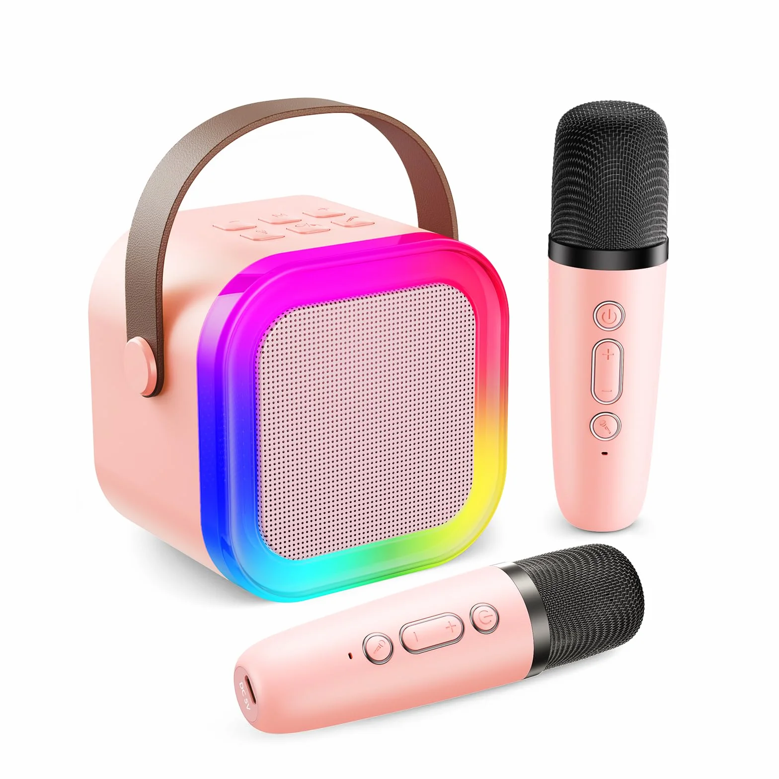 Fede Karaoke per Bambini 3-12 Anni con 2 Microfoni Bluetooth Giocattoli Regalo