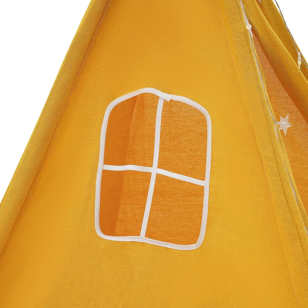 Tipi Tenda per bambini, 120 x 120 x 140 cm, Tippi, tenda da gioco pieghevole, per bambini, per interni ed esterni, per cameretta dei bambini, con catena luminosa opaca (giallo)