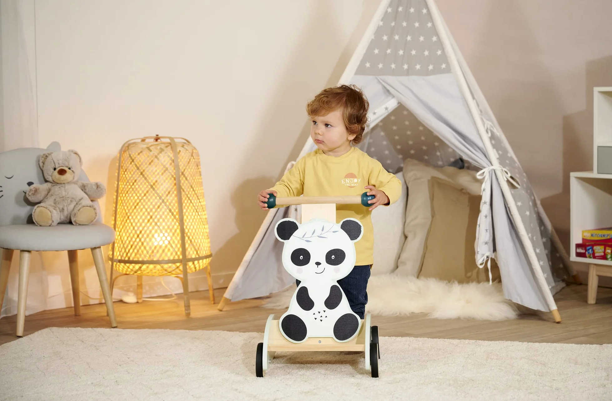 Eichhorn - Cavalcabile Panda, 100003810, + 1 anno, cm 34x40x52, in legno