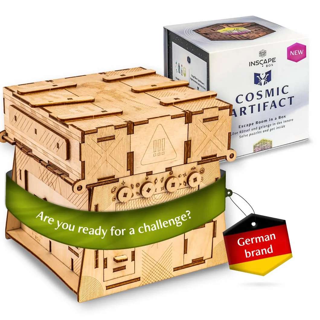 INSCAPE Cosmic Artifact – Cluebox – Level 5 molto pesante – Scatola puzzle in legno – Puzzle Box – Escape Room gioco per adulti – Giochi di aglio – Puzzle in legno 3D – Giochi di pensiero