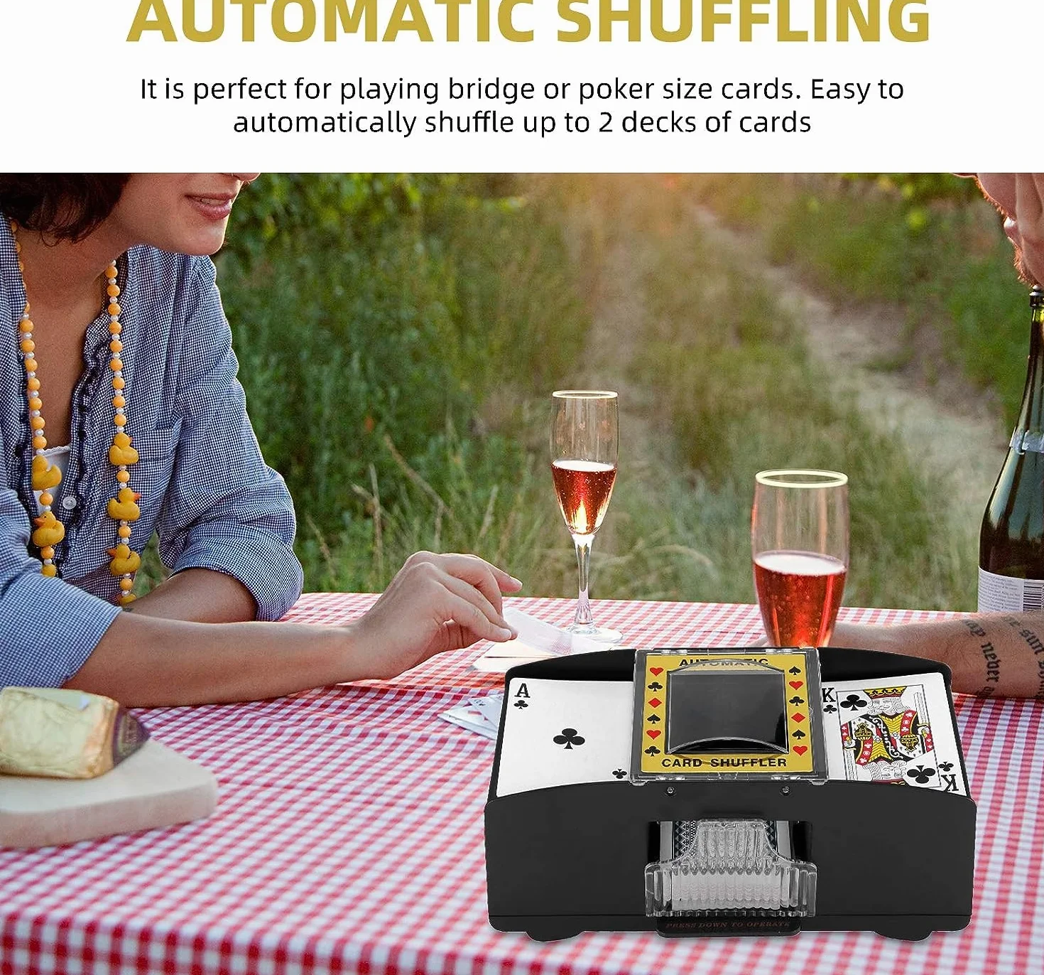 Macchina automatica Shuffler di carte, 2 carte di miscelazione elettronica, gioco a ponte della macchina Shuffler della carta, USB+batteria elettrica Shuffler di carte da gioco automatico del poker