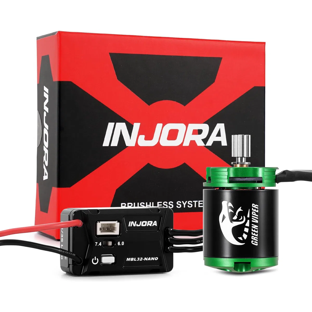 INJORA 4300KV MBL32-NANO ESC Brushless & Motore 1621 Green Viper per Axial SCX30 1/30