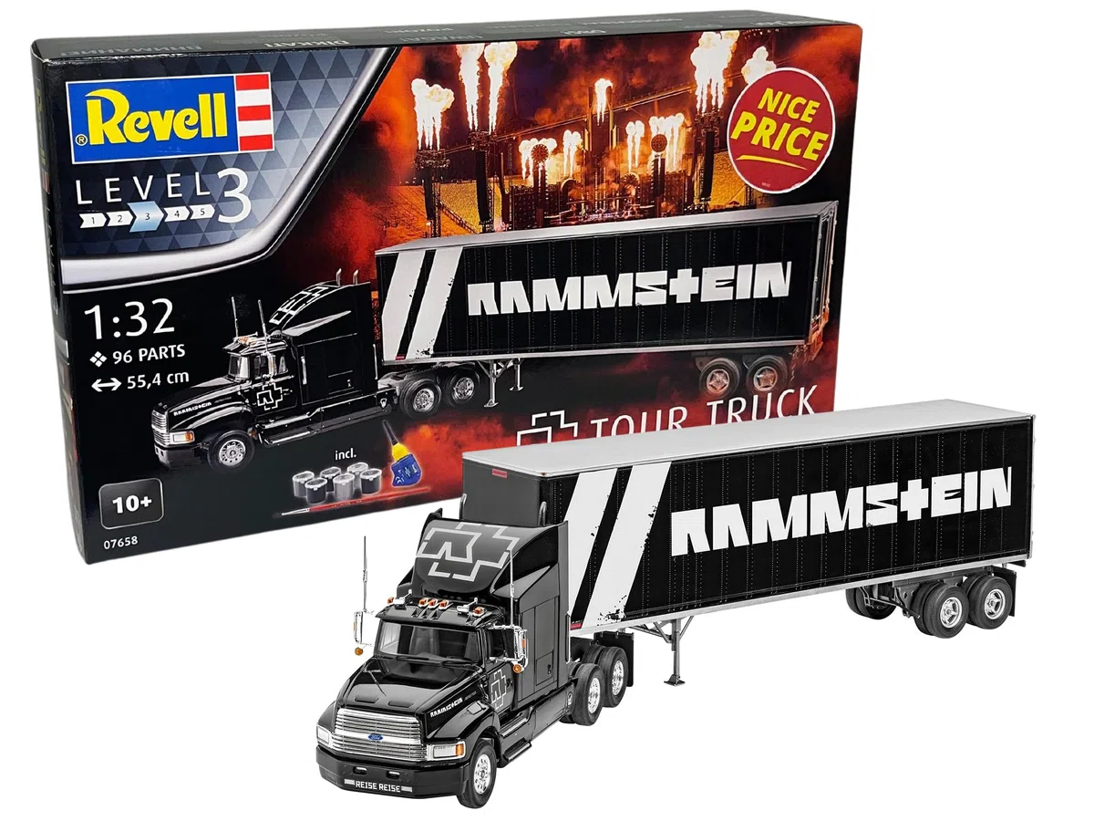 Revell- Set Regalo Tour Truck Rammstein Modellino Fedele all'originale per Principianti, Starter Kit con Accessori di Base, Colore Non Laccato, 07658