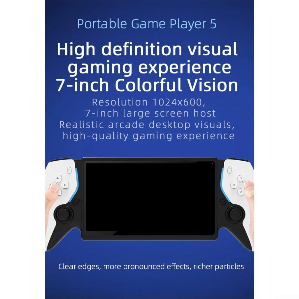 HC8000 - Console da gioco retrò portatile con display IPS da 7,0 pollici, 15000 giochi classici, 5 ore di durata della batteria, memoria da 64 GB espandibile a 256 GB (B)