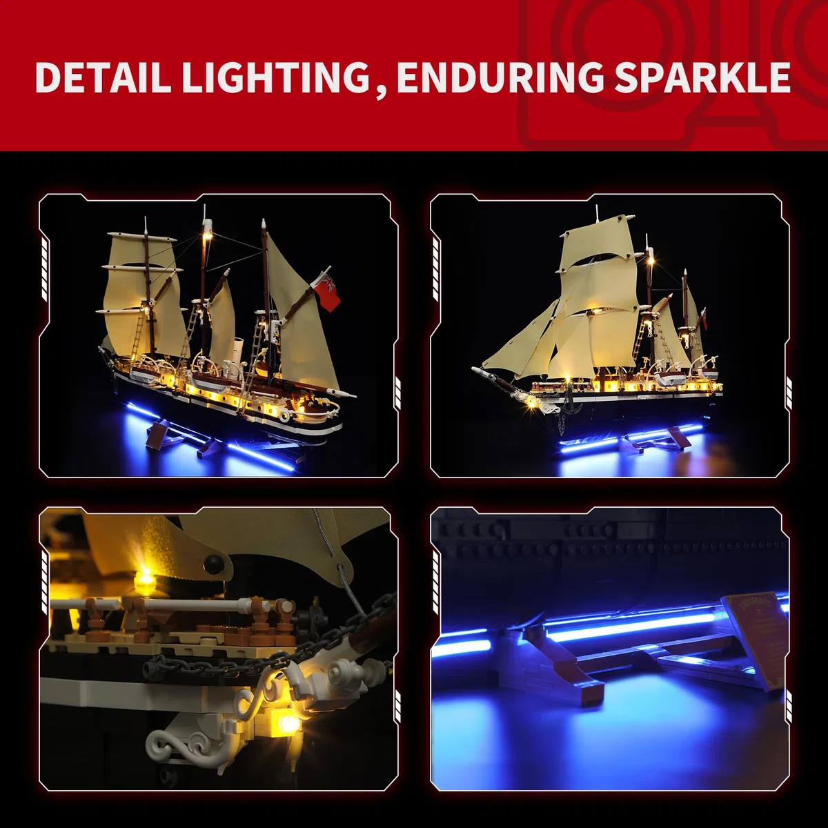 BRIKSMAX Kit Luci 2.0 per La Nave Endurance - Innovativo Kit Illuminazione LED Compatibile con Icone Lego 10335