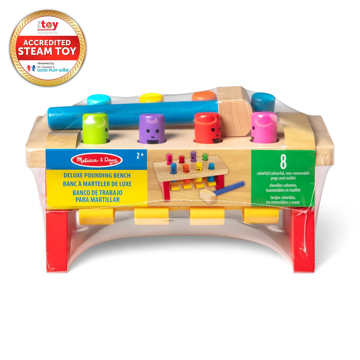 Melissa & Doug Banco da Lavoro in Legno con Martello, Gioco Educativo, Giocattoli per Lo Sviluppo, Giocattoli Prima Infanzia, Montessori, Regalo Bambini Bambine di 2 3 4 5 Anni