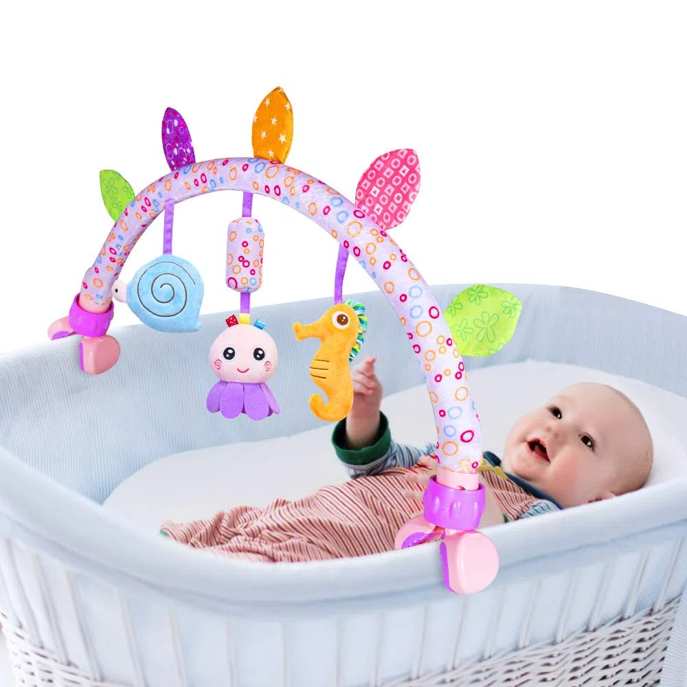 caterbee Giocattoli da Viaggio per passeggini per Neonati e Bambini ， Accessori per Culla e passeggini e carrozzine Giocattoli per attività sensoriali e motorie per Interni ed Esterni. (Ocean)
