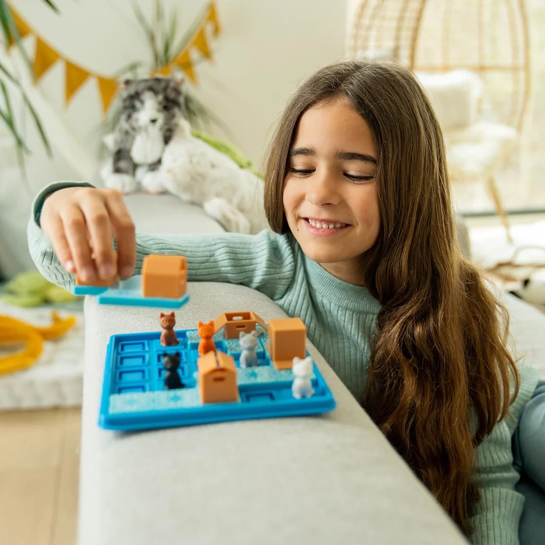 SmartGames - Gatti e scatole, gioco di puzzle con 60 sfide, oltre 7 anni