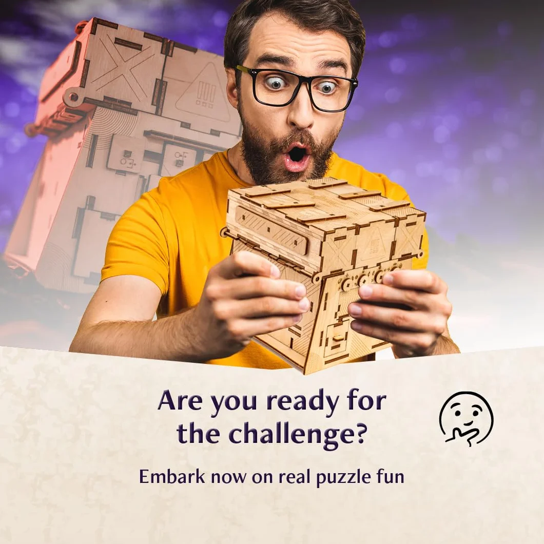 INSCAPE Cosmic Artifact – Cluebox – Level 5 molto pesante – Scatola puzzle in legno – Puzzle Box – Escape Room gioco per adulti – Giochi di aglio – Puzzle in legno 3D – Giochi di pensiero