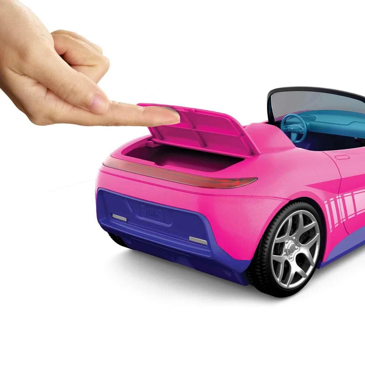 Hot Wheels Barbie - Cabrio RC, auto rosa telecomandata con sticker adesivi inclusi, posti per due bambole e bagagliaio apribile, giocattolo per bambini, 4+ anni, JBH05