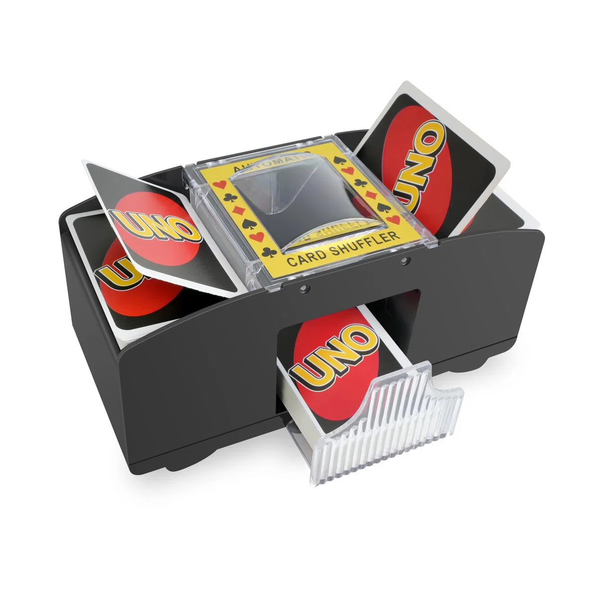Mischia Carte Automatico, Mescolatore Cartes da Gioco Elettrico per 1-2 Mazzi, Mescola Cartes Elettrico, Distributore Carte da Gioco per UNO, Poker, Blackjack - Funzionamento a Batteria
