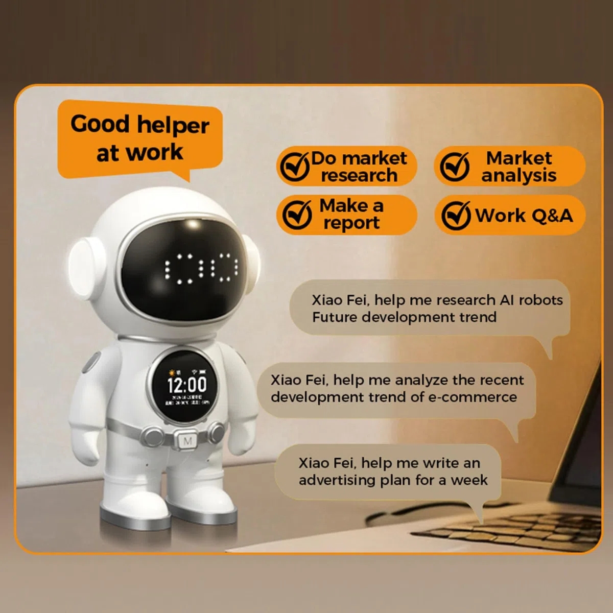 Robot Intelligente AI per Bambini, Altoparlante WiFi con APP per L'apprendimento, Compagno di Giocattoli Educativi AI Interattivo Che Supporta Conversazioni a più Turni