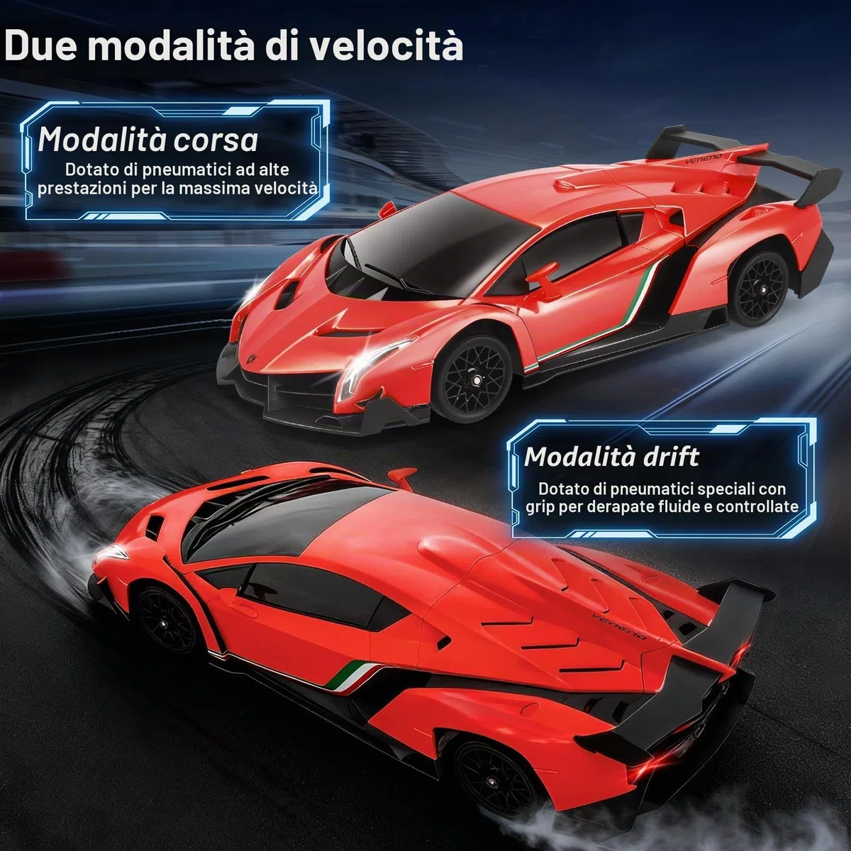Lamborghi-ni, Scala 1:18, 4 ruote motrici, 35 km/h, con acceleratore proporzionale, illuminazione a LED, per bambini 6-12 anni