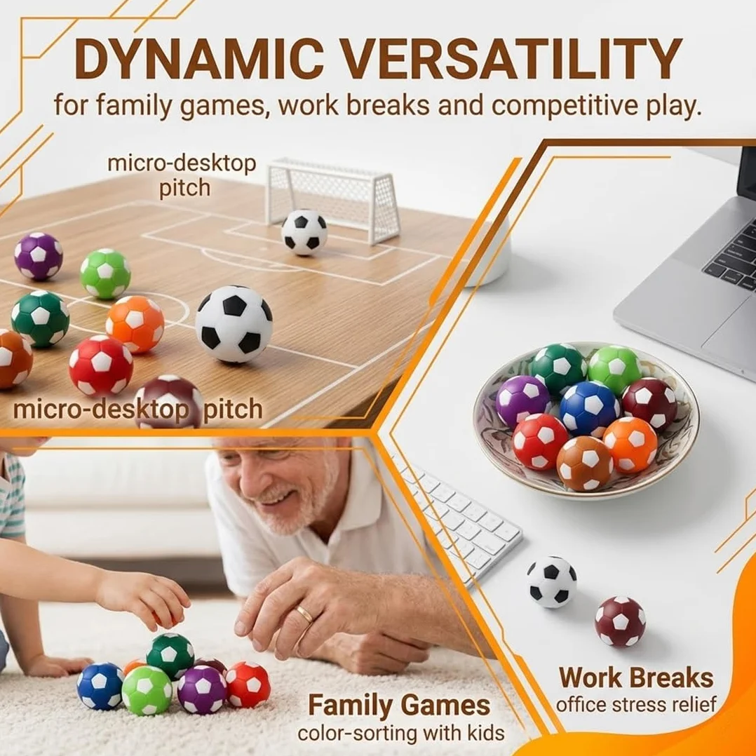 Palline Calcio Balilla 8 Set, Biliardino Da Tavolo 28Mm, Mini Piccole Palle Ricambio Per Accessorio Gioco Tavola Biliardino, Per Amici, Famiglia, Bambini E Adulti, Aumenta Il Divertimento