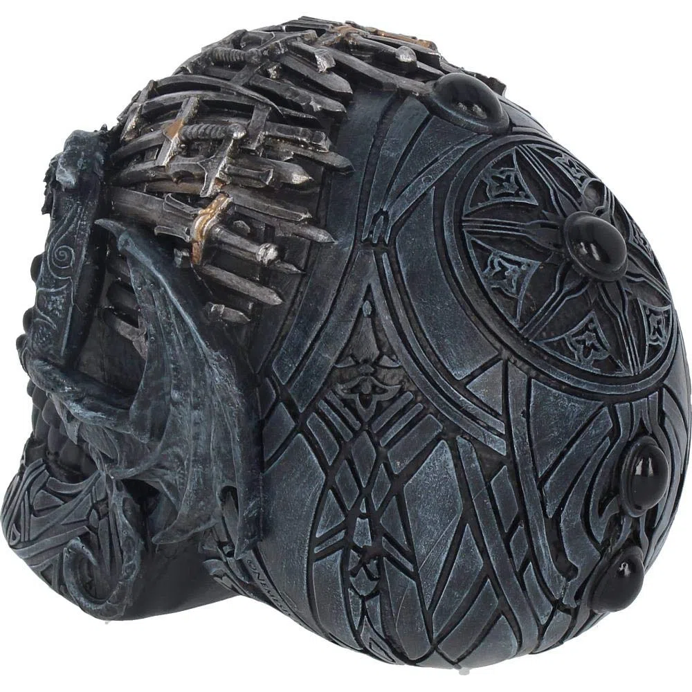 Nemesis Now Sword Skull - Statuetta in resina, 18,5 cm, colore: Nero