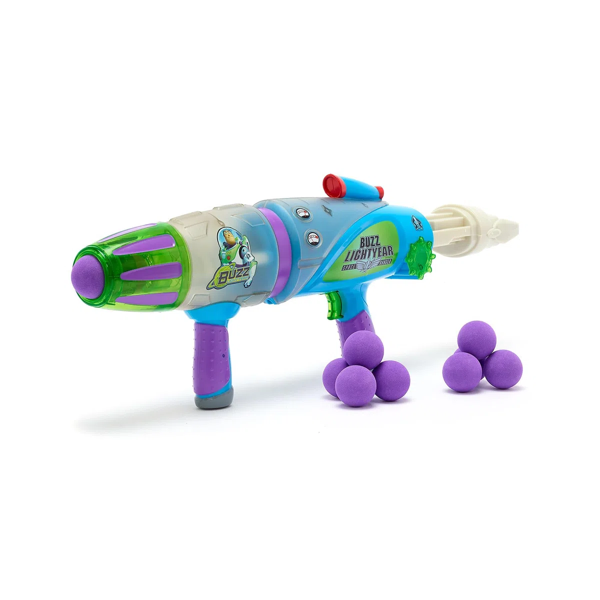 Disney Store Ufficiale Fucile a proiettili fosforescenti Buzz Lightyear, Toy Story, 45cm, Pistola Giocattolo con Effetti di Luce e Suono, Include 10 Palline di Schiuma Morbida