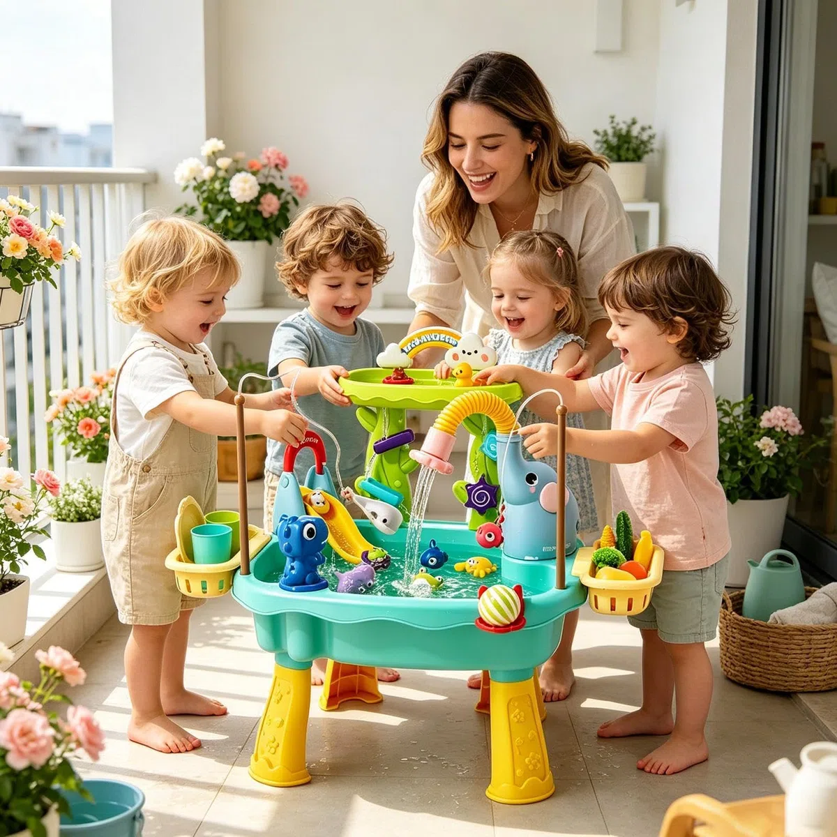 Tavolo Acqua Per Bambini - Tavolo Da Gioco D'acqua A 2 Strati - Giochi Sensoriali Estivi Di Attività - Per Bambini Prescolari, Cortile, Giardino, Spiaggia, Campeggio, Asilo, Bagno, Sala Giochi