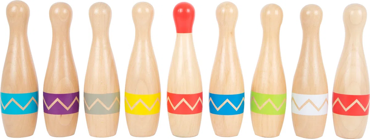 Small Foot Birilli Active in Legno, con Sacchetto, Gioco Indoor e Outdoor per bambni dai 3 Anni, 11912