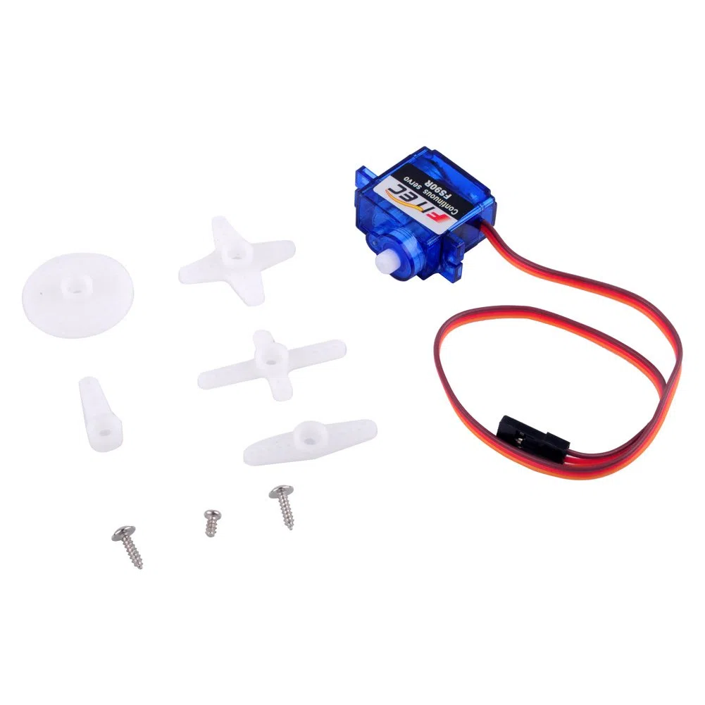 Feetech FS90R - Micro servomotore a rotazione continua a 360 gradi + ruota RC per Arduino Micro:bit (confezione da 4)
