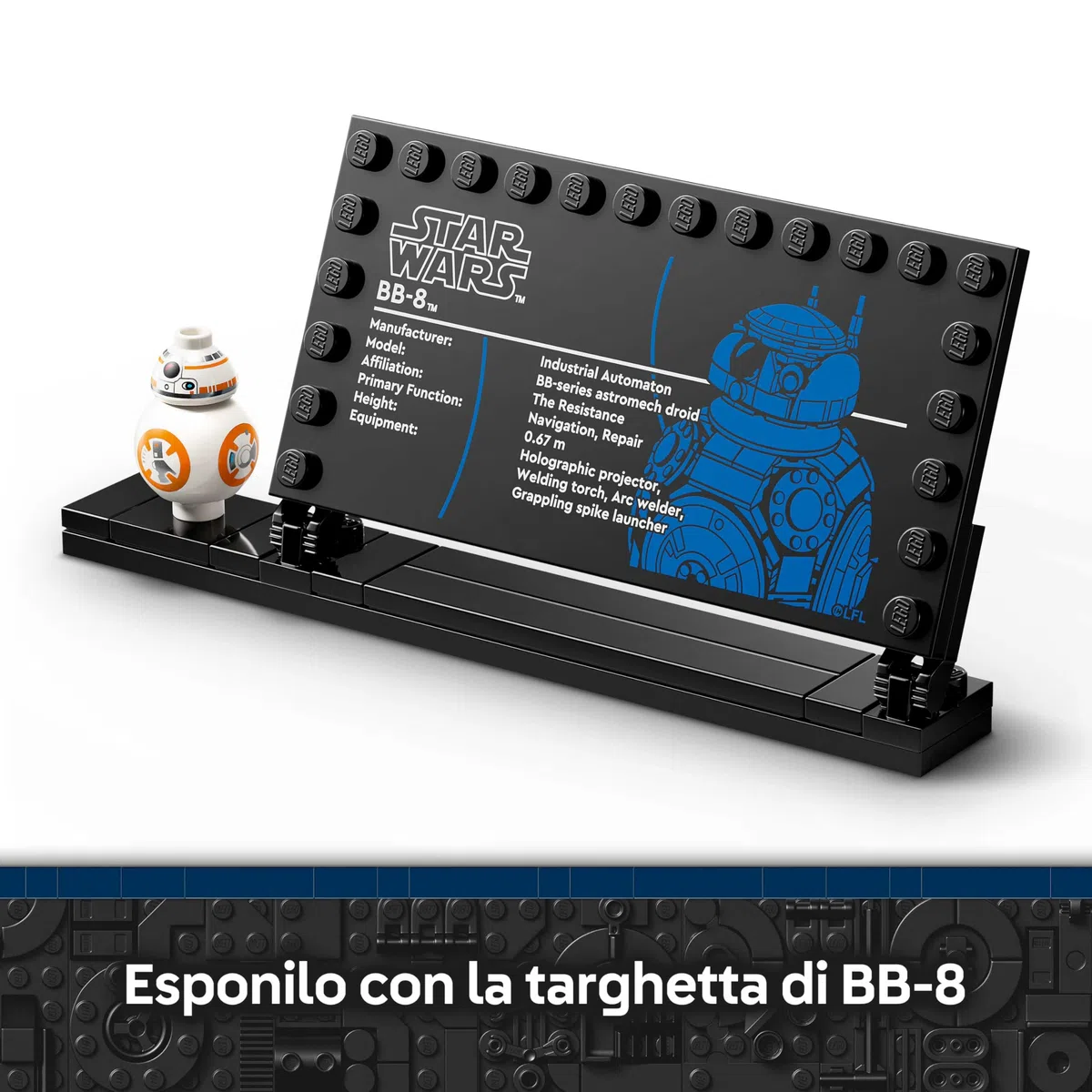 LEGO Star Wars 75452 Droide Astromeccanico BB-8 Kit di Modellismo - Action Figure Giocattolo con Testa Rotante - Decorazione per la Camera da Letto - Regalo per Ragazzi, Ragazze e Fan da 10 Anni in su