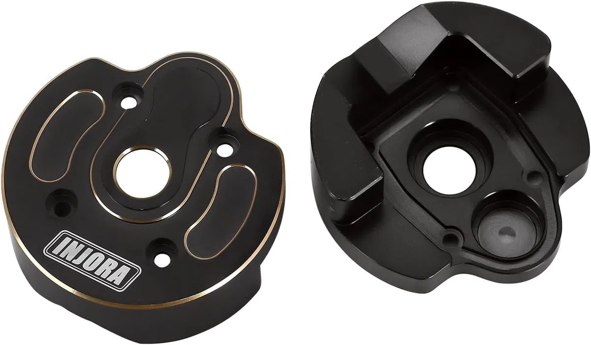 INJORA RC Ottone Copertura Portale 2pz Portale Rivestimento Nero Tappo Snodo Sterzo Upgrade Part per RC Crawler Axial SCX10 III AXI03007 AXI03004 Parte di Aggiornamento
