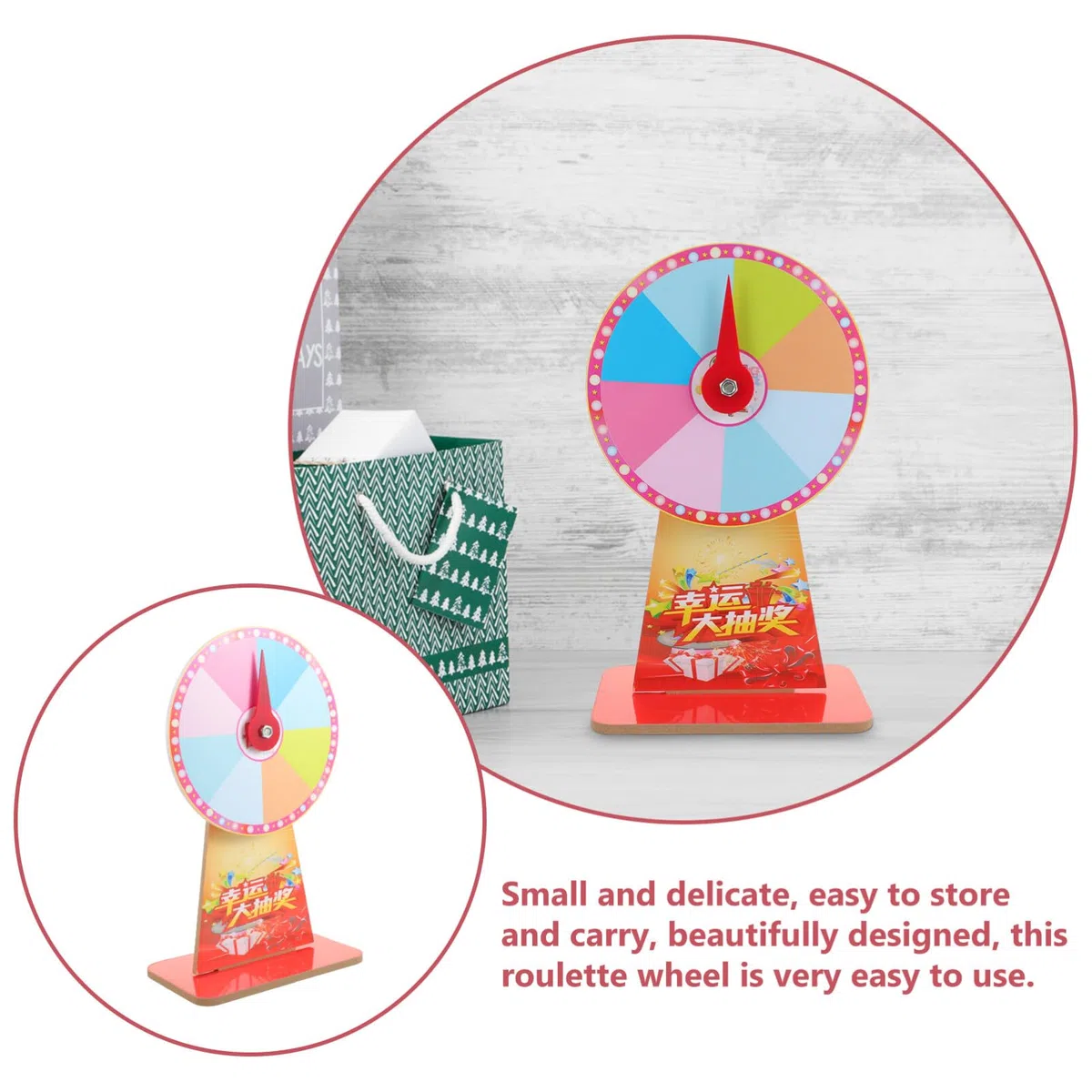 EXCEART Ruota dei premi con supporto da tavolo Rouletterad Vuoto per Carnevale E Fiere Vinci Il Gioco d'azzardo Puntello 20 cm