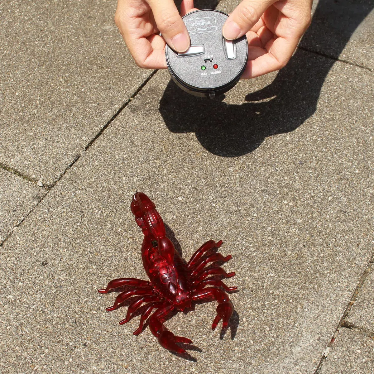 Scorpione radiocomandato realistico con telecomando a forma di animale, elettronico, giocattolo spaventoso per Halloween, regalo di compleanno per bambini (rosso)
