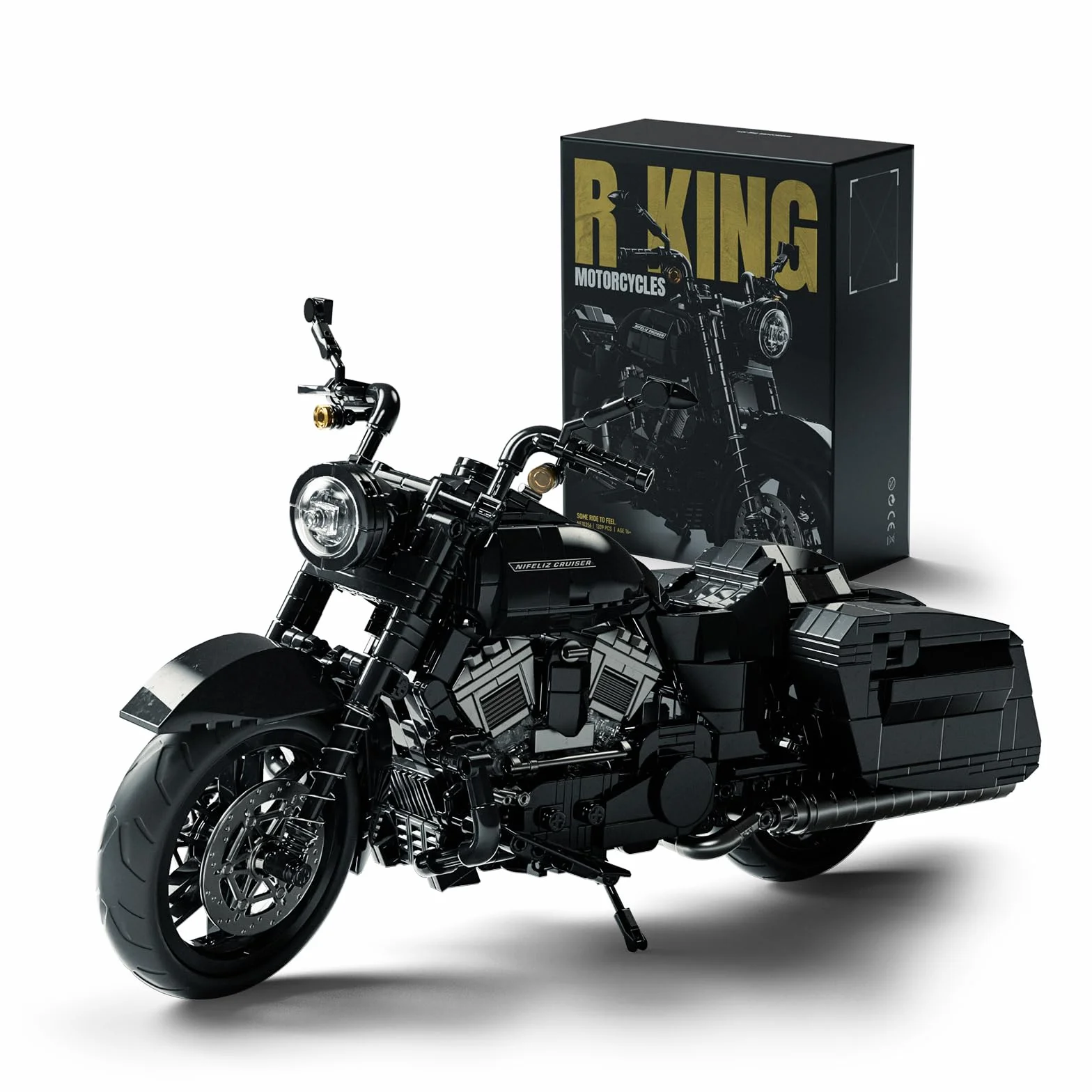 Nifeliz Kit di Costruzione di Moto Cruiser, Modello di Motocicletta con Dettagli Realistici, Moto Muscle per Esposizione, Regalo da Collezione per Adulti Appassionati di Moto (1.339 Pezzi, NF10356)