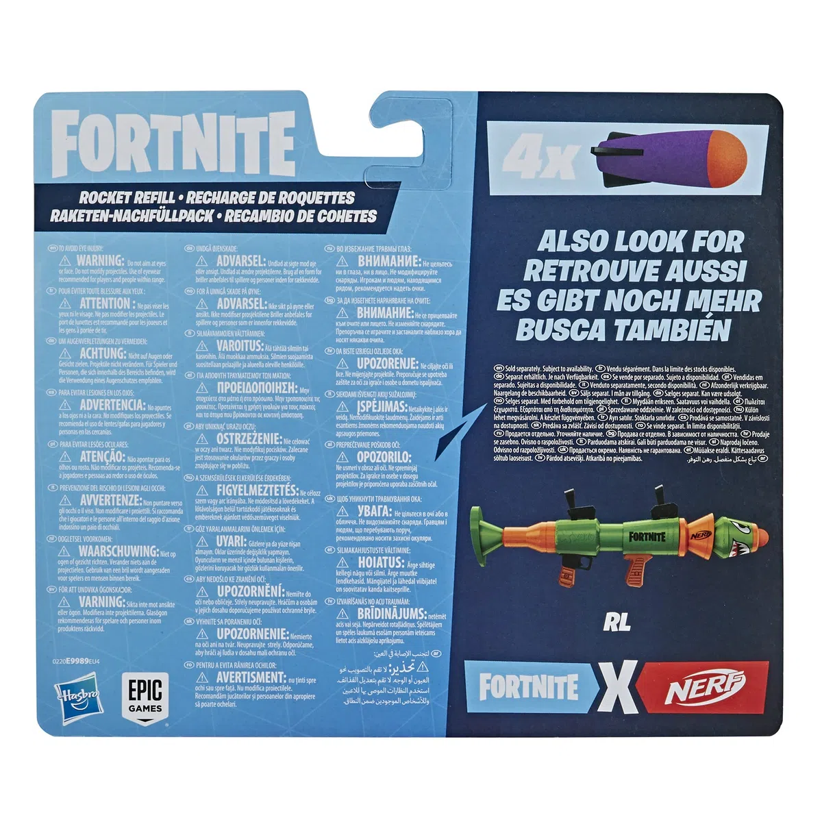 Nerf Fortnite - 4 Dardi (ricarica per blaster Fortnite).