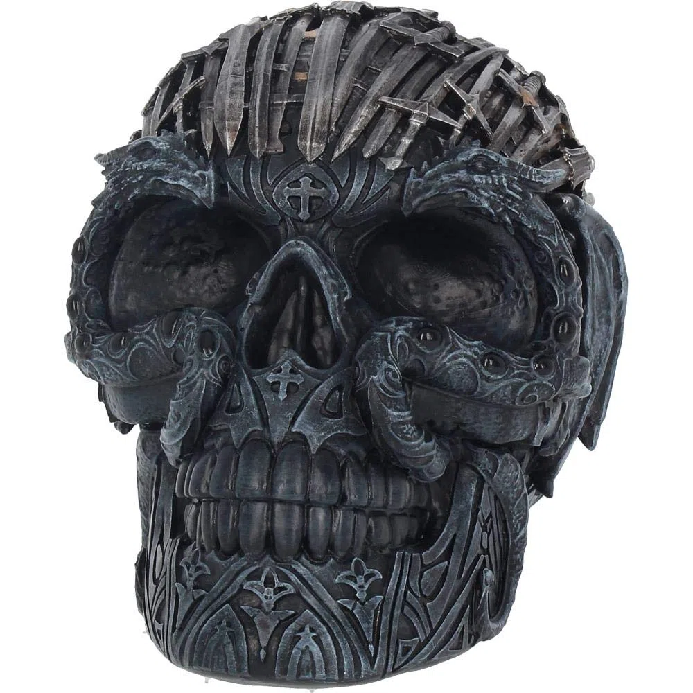 Nemesis Now Sword Skull - Statuetta in resina, 18,5 cm, colore: Nero