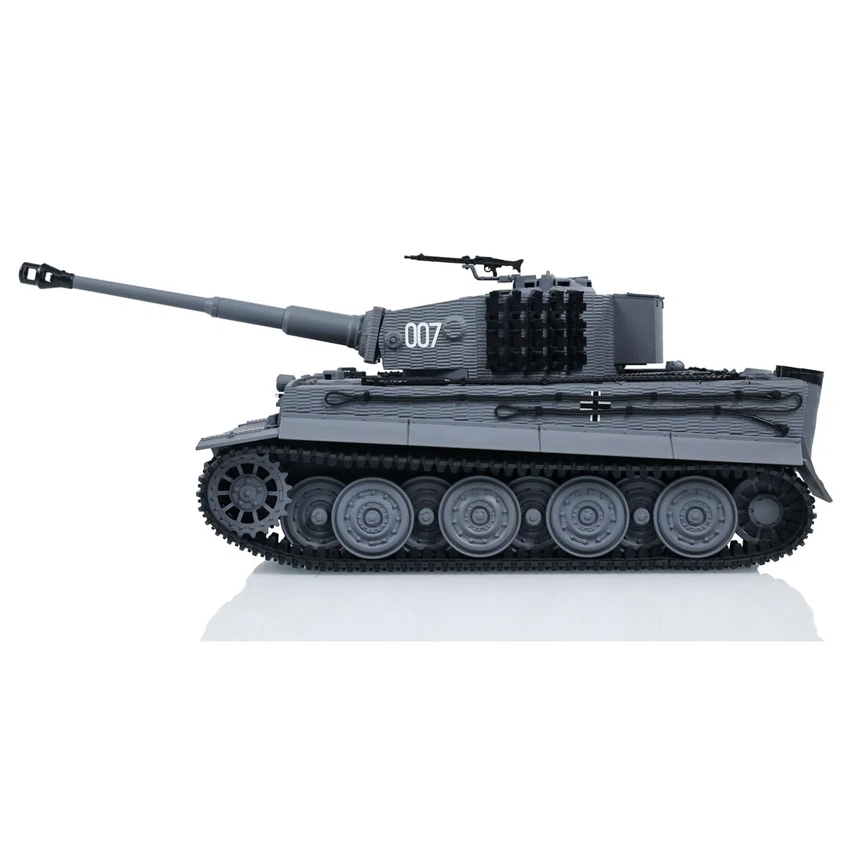 Taigen 1/24 Carro armato radiocomandato Tiger I RC, combattimento a infrarossi, carri armati militari, telaio finale con rinculo, LED flash, grigio