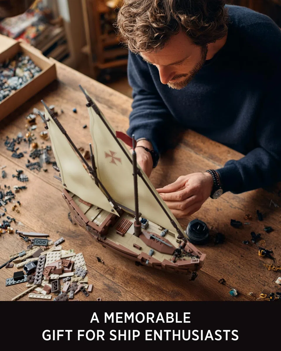 Nifeliz Kit di Costruzione della Nave a Vela Nina per Adulti, Modello Decorativo per Ufficio, Camera da Letto o Mensola, Regalo per Appassionati di Navi (1.402 Pezzi, NF10352)