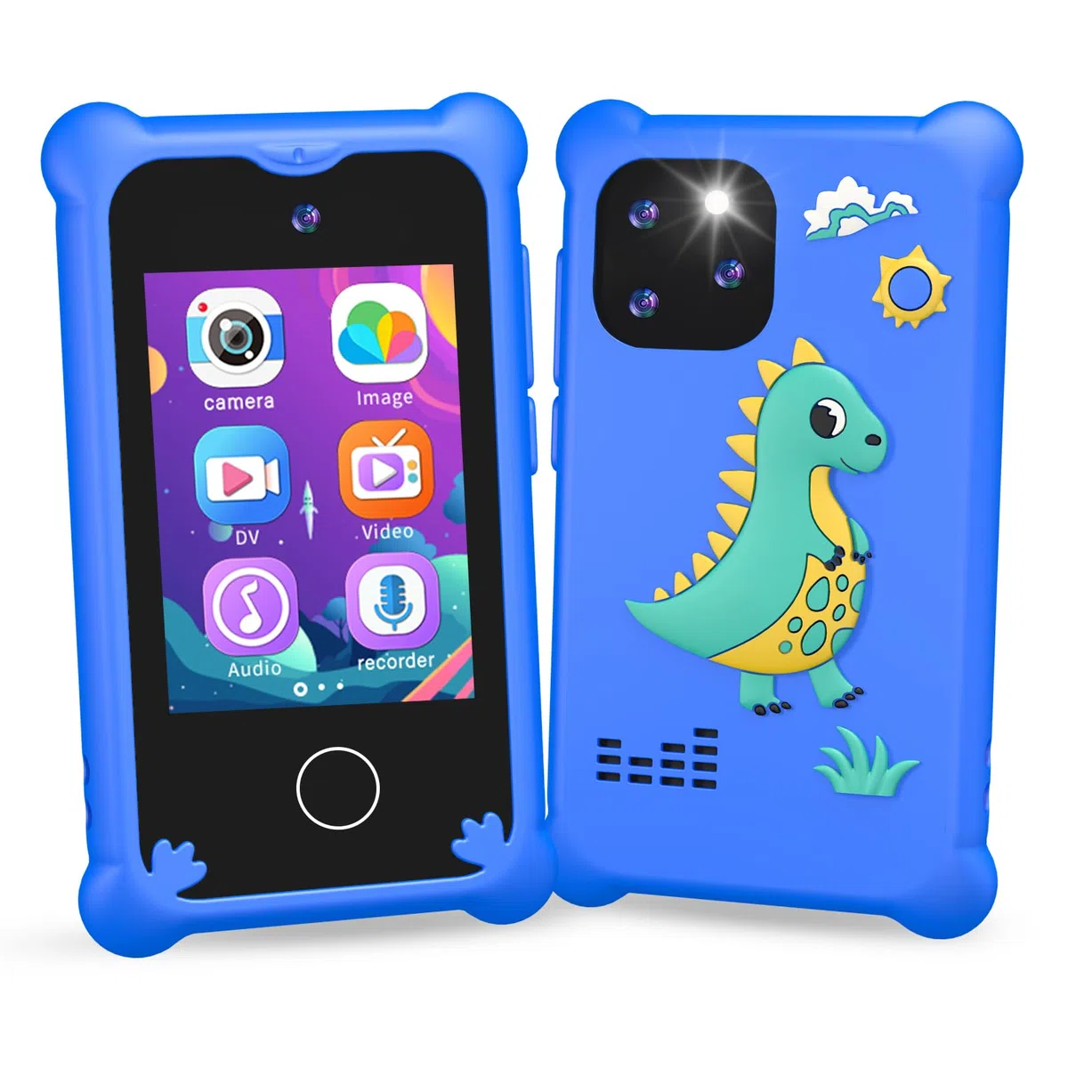 Telefonoelefono Per Bambini, Cellulare per Bambini ,2.4"Smartphone Giocattolo Regalo Giocattoli per Bambina 3 4 5 6 7 8 9 10 anni Compleanno Natale（Blu）