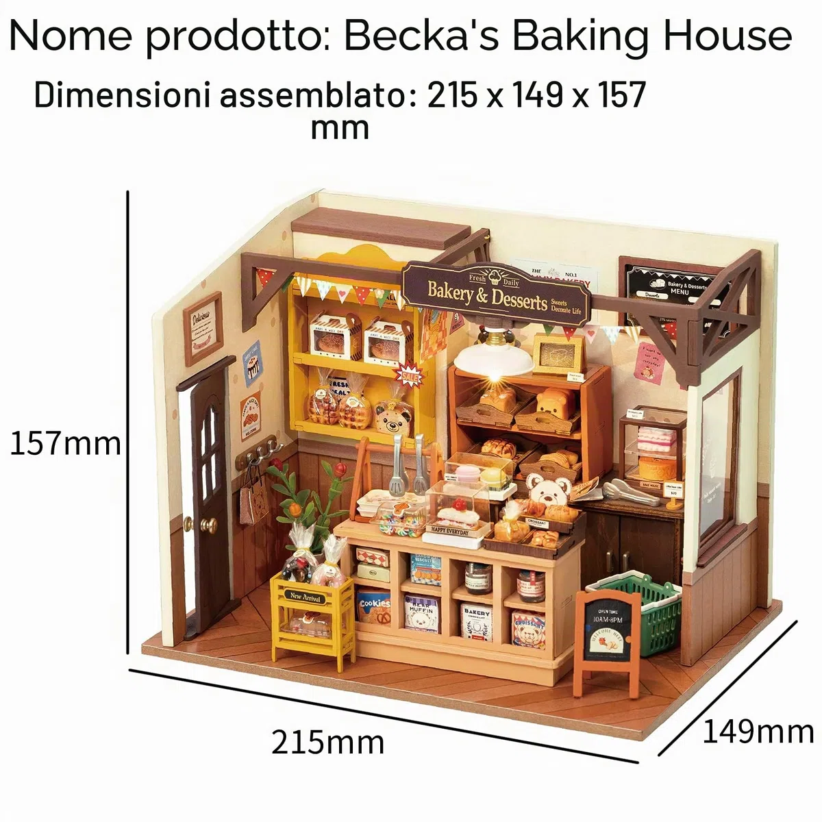 ROBOTIME Kit fai da te in miniatura per adulti, mini casa delle bambole, kit di costruzione con mobili e luci a LED, regalo di compleanno per donne o ragazze.