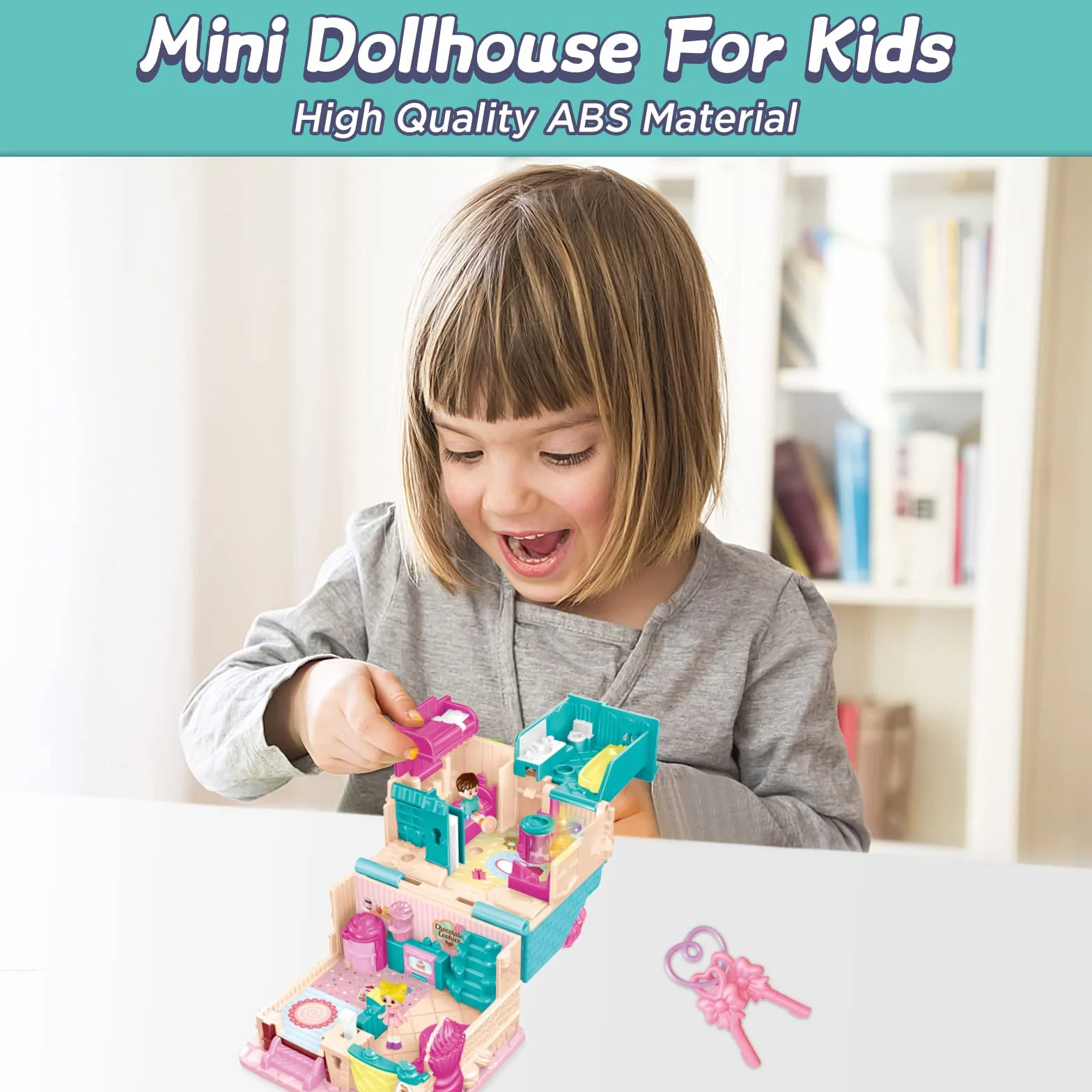 deAO Casa delle Bambole,Casa in Miniatura,Mondo dei Panifici,Mini casa delle Bambole da asporto,Adatto a Partire dai 3 Anni,Regalo di Compleanno di Natale