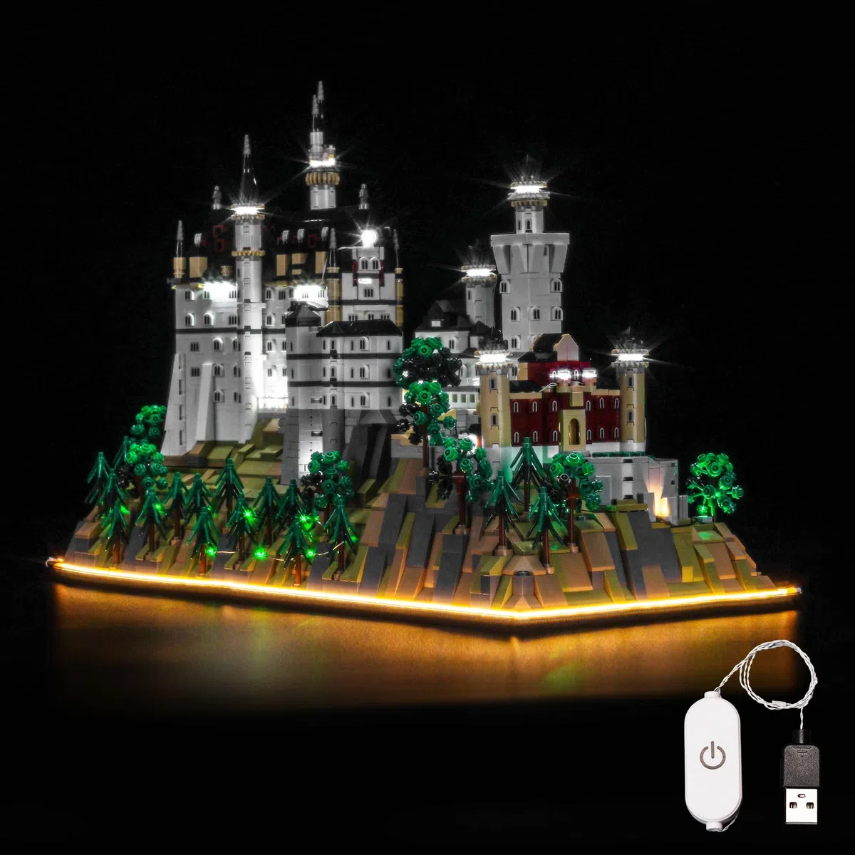 Set di luci a LED compatibile con Lego 21063 Neuschwanstein Castle, interruttore touch dimmer, illuminazione decorativa per giocattolo