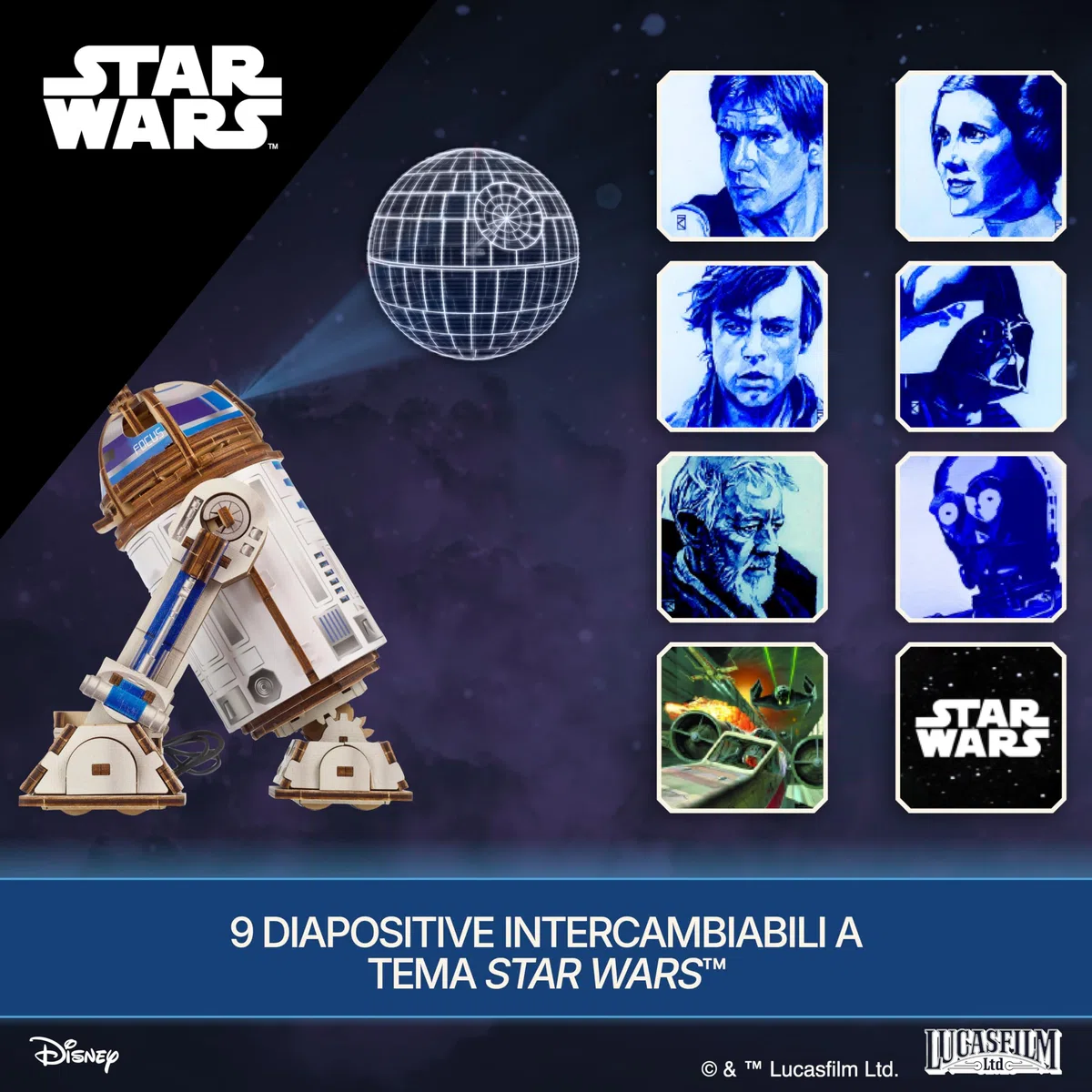 UGEARS Star Wars R2-D2 - Puzzle 3d in Legno, Modellismo da Costruire Adulti, Modellini Auto, Rompicapo Adulti, Puzzle di Legno, Costruzioni, Puzzle Star Wars Regalo Costruzioni Meccaniche, R2D2