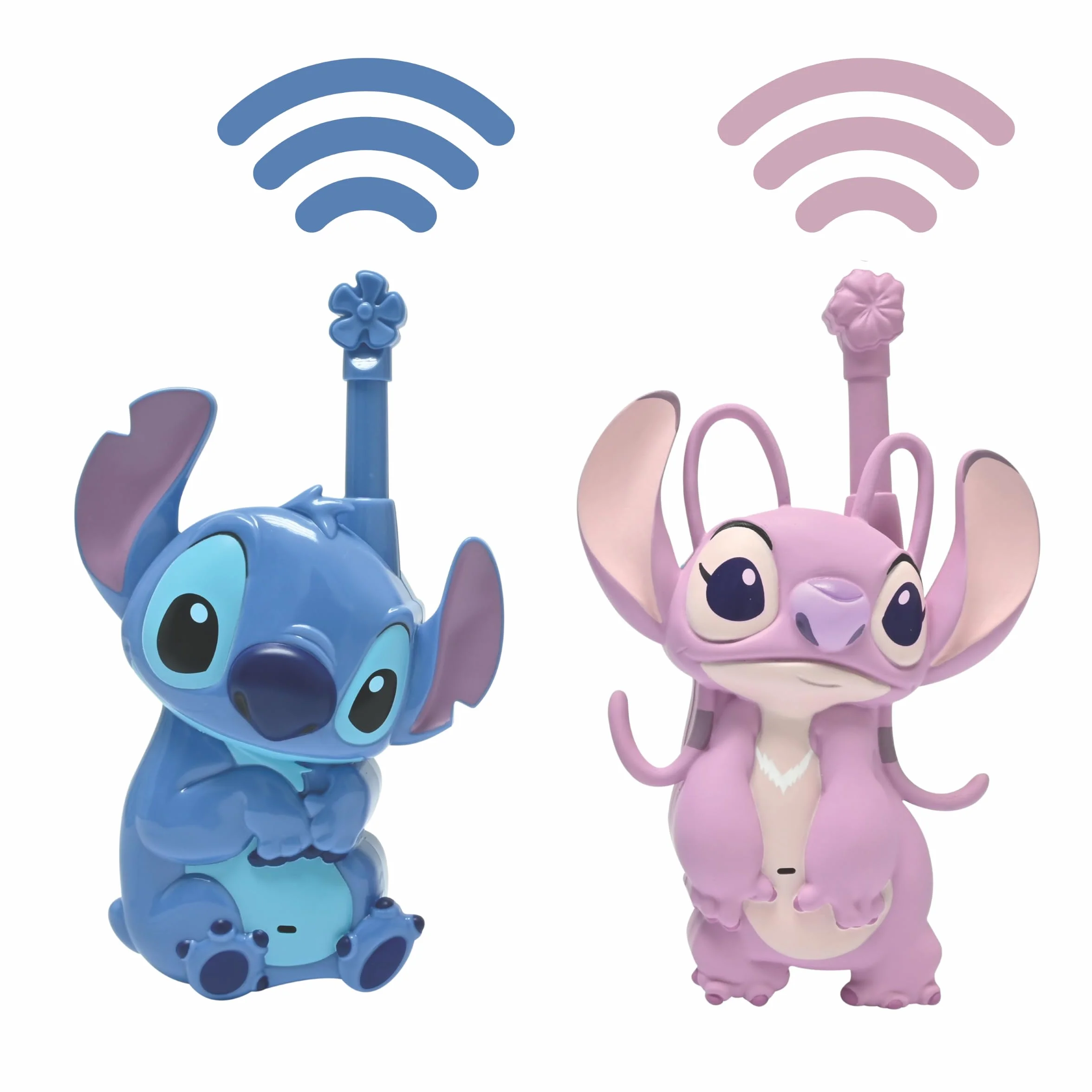 Lexibook, Disney Stitch, walkie-Talkie Stitch e Angel 3D, Portata 500 m, 2 canali di Comunicazione, Clip da Cintura, Blu/Rosa, TW18D1