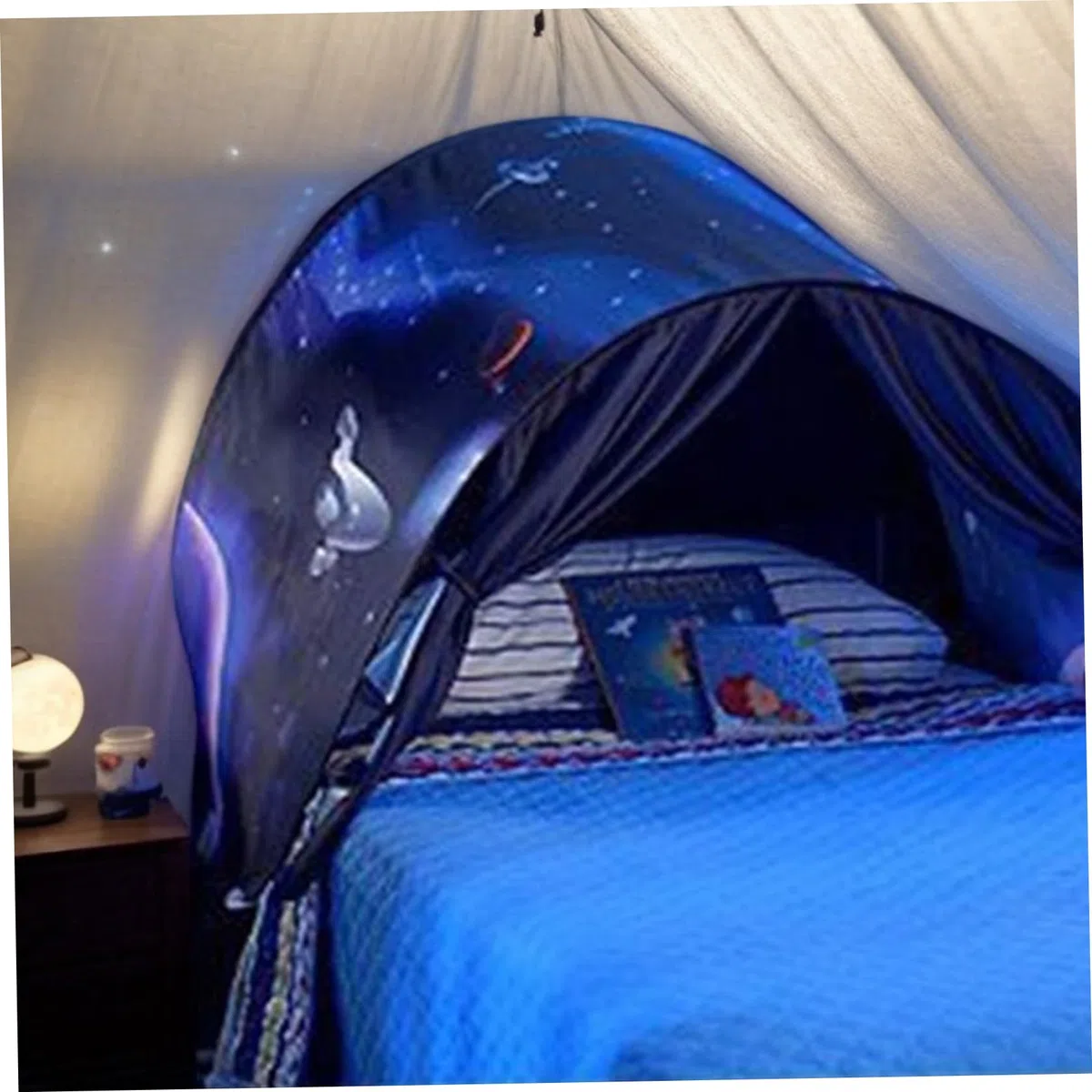 Tenda da Letto per Bambini per Ragazze e Ragazzi, Tenda da Letto Pieghevole a Tema Spaziale per Sale Giochi da Camera da per Bambini
