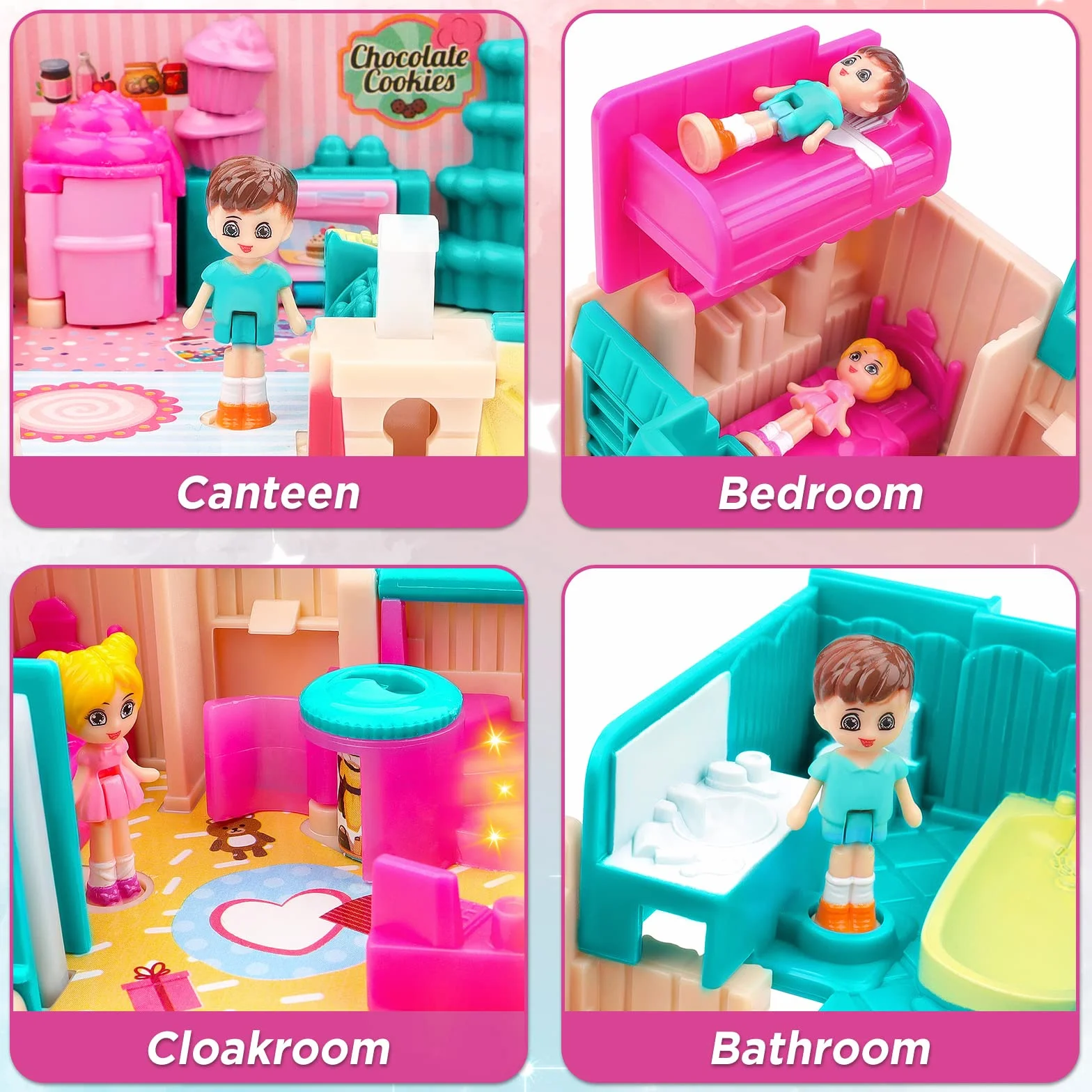deAO Casa delle Bambole,Casa in Miniatura,Mondo dei Panifici,Mini casa delle Bambole da asporto,Adatto a Partire dai 3 Anni,Regalo di Compleanno di Natale