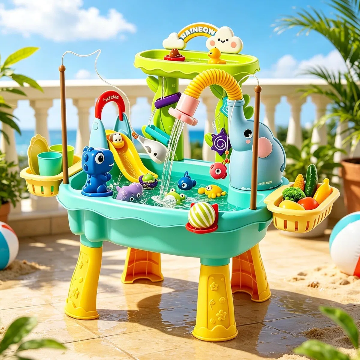 Tavolo Acqua Per Bambini - Tavolo Da Gioco D'acqua A 2 Strati - Giochi Sensoriali Estivi Di Attività - Per Bambini Prescolari, Cortile, Giardino, Spiaggia, Campeggio, Asilo, Bagno, Sala Giochi
